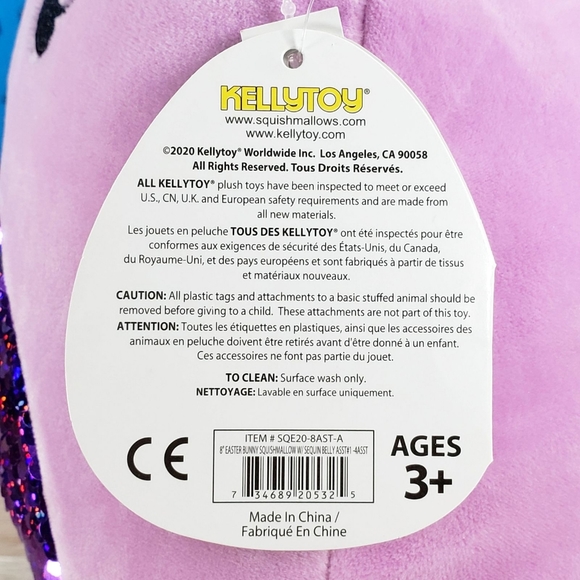 Squishmallow Bubbles the Purple Bunny 8" UltraSoft Stuffed Easter Plush Toy NWT - Picture 12 of 12